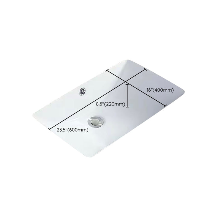 Kalsten | Modern Under-mount Sink Oval Porcelain with Pop-Up Drain Sink