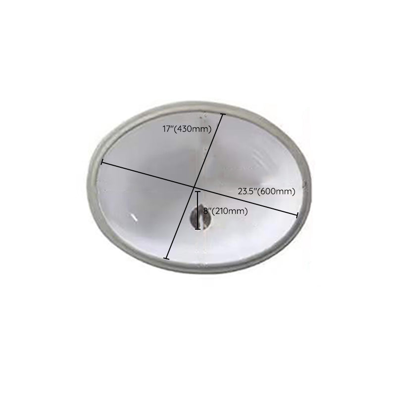 Kalsten | Modern Under-mount Sink Oval Porcelain with Pop-Up Drain Sink