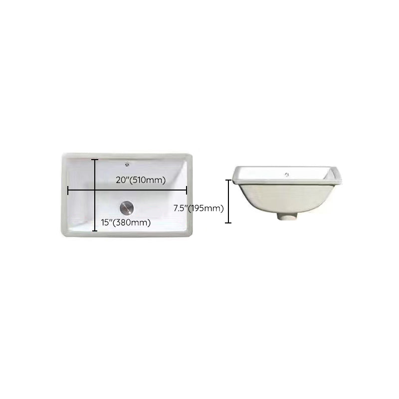 Kalsten | Modern Under-mount Sink Oval Porcelain with Pop-Up Drain Sink
