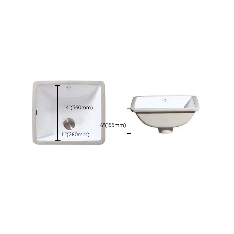 Kalsten | Modern Under-mount Sink Oval Porcelain with Pop-Up Drain Sink