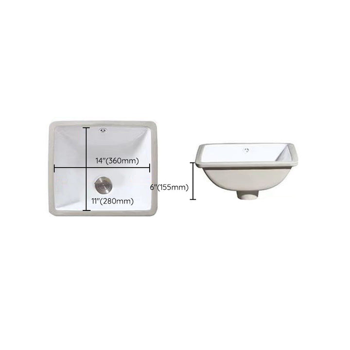 Kalsten | Modern Under-mount Sink Oval Porcelain with Pop-Up Drain Sink