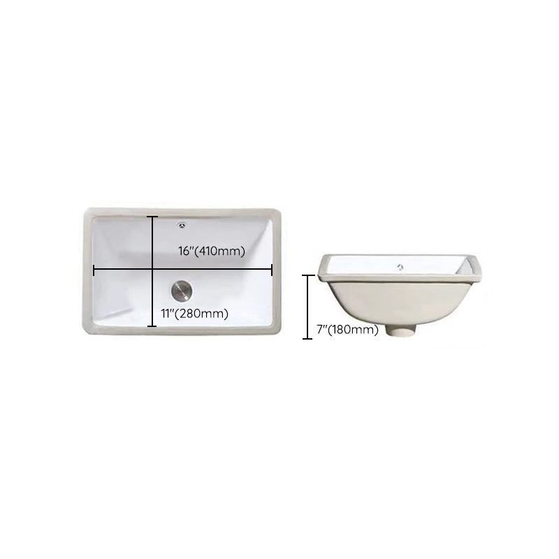 Kalsten | Modern Under-mount Sink Oval Porcelain with Pop-Up Drain Sink