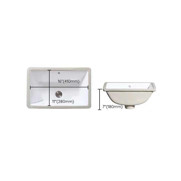 Kalsten | Modern Under-mount Sink Oval Porcelain with Pop-Up Drain Sink