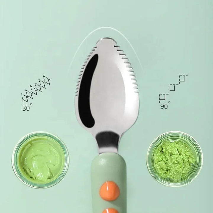 Kalsten | Baby spoon with scraper — double-sided fruit preparation tool