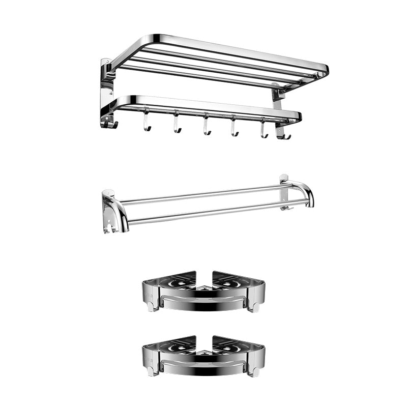 Kalsten | Contemporary bathroom accessory set made of chrome-plated stainless steel with bathrobe hooks/towel rail