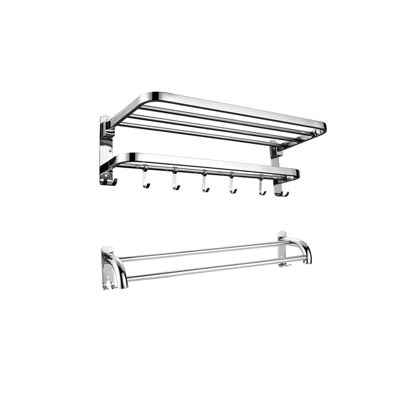 Kalsten | Contemporary bathroom accessory set made of chrome-plated stainless steel with bathrobe hooks/towel rail