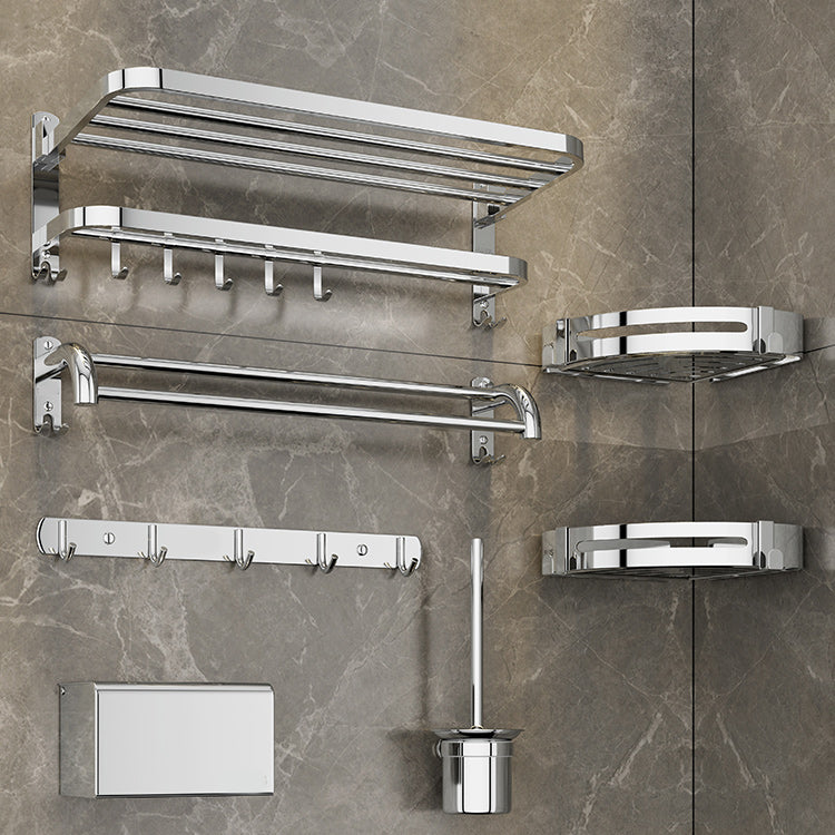 Kalsten | Contemporary bathroom accessory set made of chrome-plated stainless steel with bathrobe hooks/towel rail