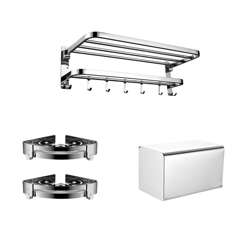 Kalsten | Contemporary bathroom accessory set made of chrome-plated stainless steel with bathrobe hooks/towel rail