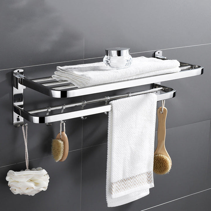 Kalsten | Contemporary bathroom accessory set made of chrome-plated stainless steel with bathrobe hooks/towel rail
