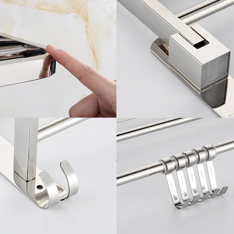 Kalsten | Contemporary bathroom accessory set made of chrome-plated stainless steel with bathrobe hooks/towel rail