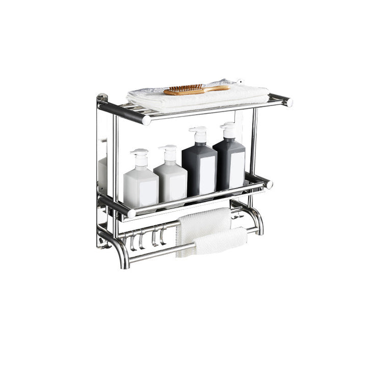 Kalsten | Contemporary bathroom accessory set made of chrome-plated stainless steel with bathrobe hooks/towel rail