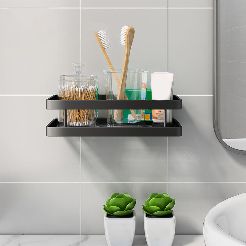 Kalsten | 2-piece bathroom shelf made of matte black metal bathroom hardware set