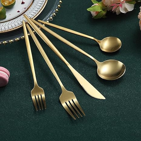 Modern Luxe Cutlery Set of Stainless Steel in Stylish Colors Kalsten