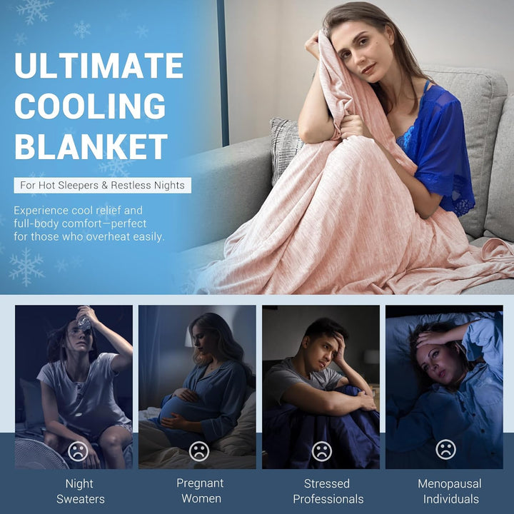 Light Pink Cooling Blanket –  3.0, Q-Max>0.5, Multi-Size Options | Kalsten