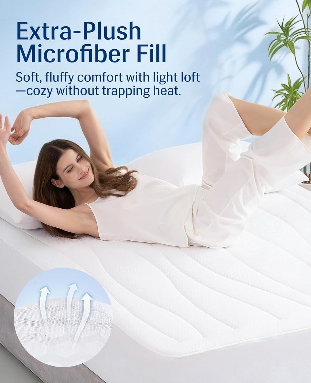 Cooling Mattress Pad King, Upgraded  3.0 + PCM Cooling Washable Mattress Protector for Hot Sleepers, White | Kalsten