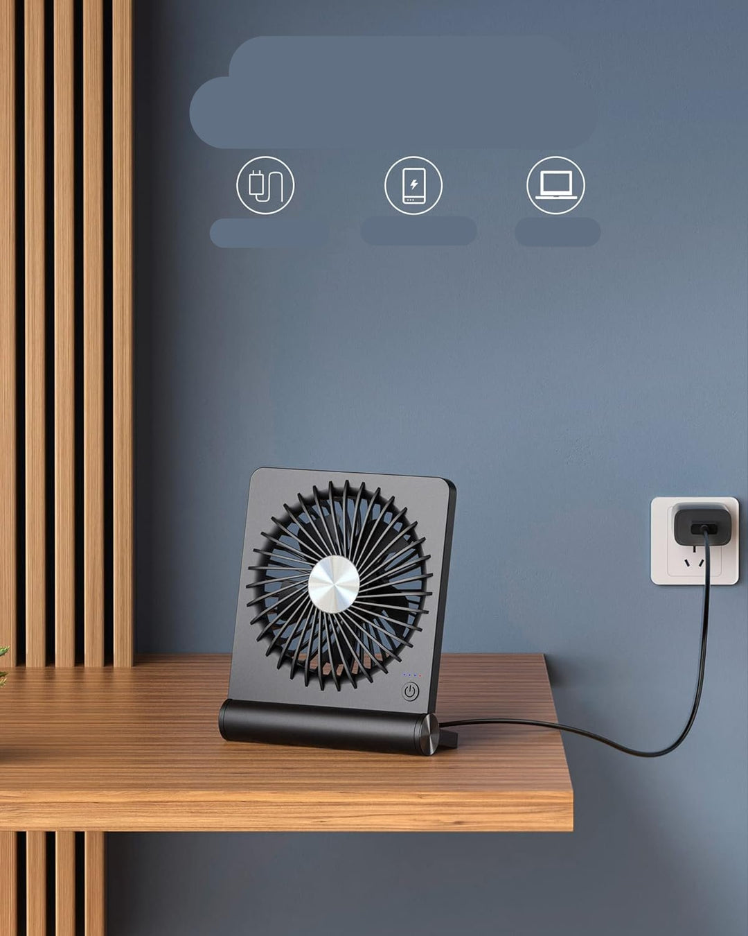 Ultra-Quiet Table Fan with USB – Compact & Powerful | Kalsten