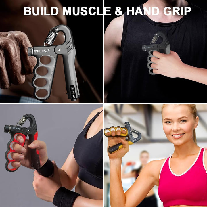 Kalsten | Adjustable Hand Grip Strengthener | 5–100KG Resistance | Rep Counter | Non-Slip Handles