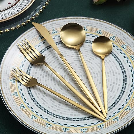Modern Luxe Cutlery Set of Stainless Steel in Stylish Colors Kalsten