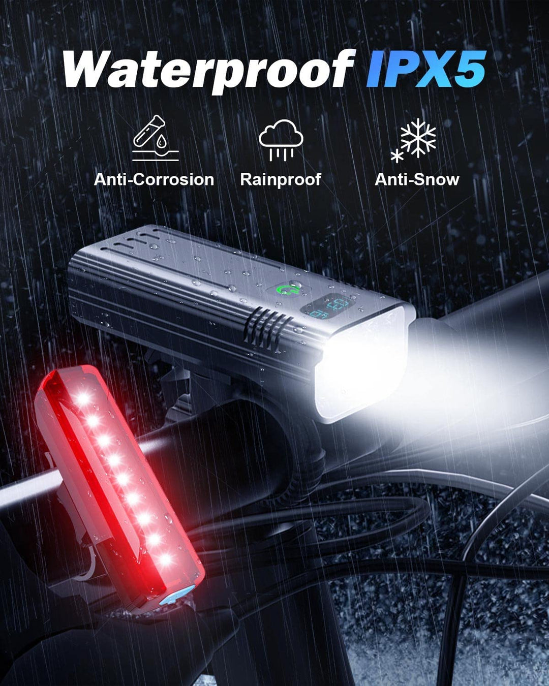 USB Rechargeable Bicycle Light Set