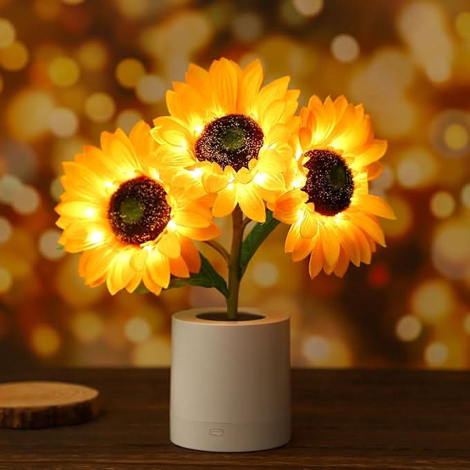 Shimmering Sunflower LED Table Lamp | Kalsten