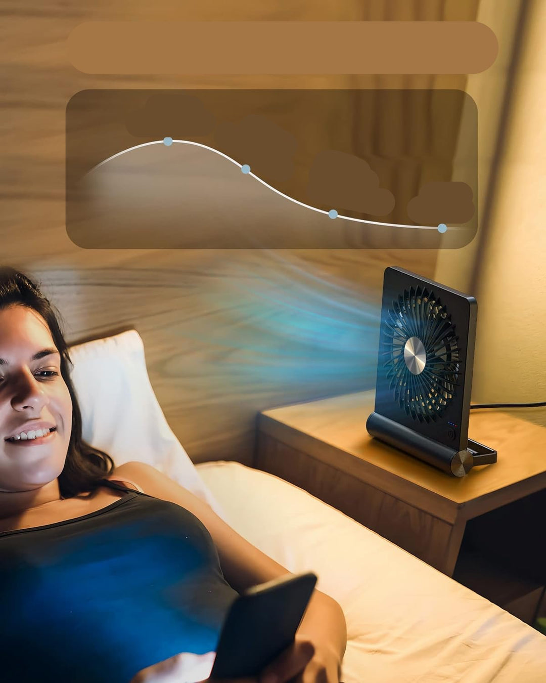 Ultra-Quiet Table Fan with USB – Compact & Powerful | Kalsten