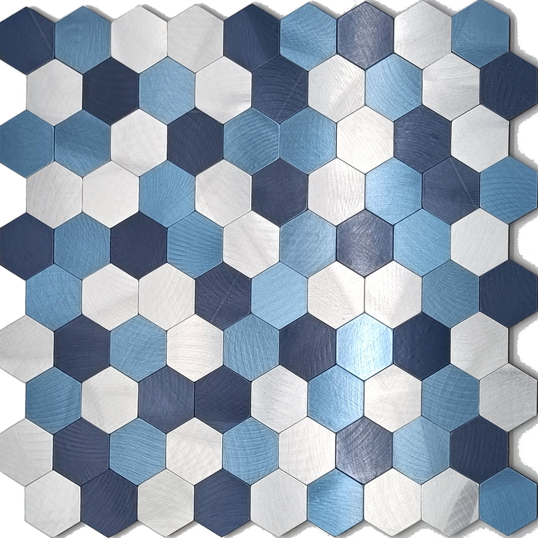 Kalsten | Modern Tile-Peel & Stick Metal Mosaic Tile Hexagon Peel & Stick Subway Tile