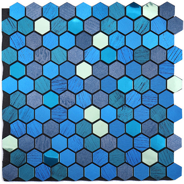 Kalsten | Modern Tile-Peel & Stick Metal Mosaic Tile Hexagon Peel & Stick Subway Tile