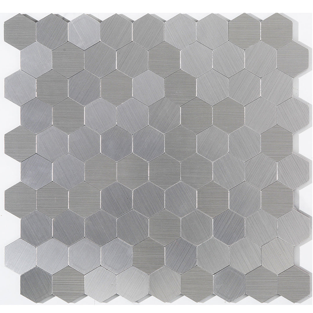 Kalsten | Modern Tile-Peel & Stick Metal Mosaic Tile Hexagon Peel & Stick Subway Tile