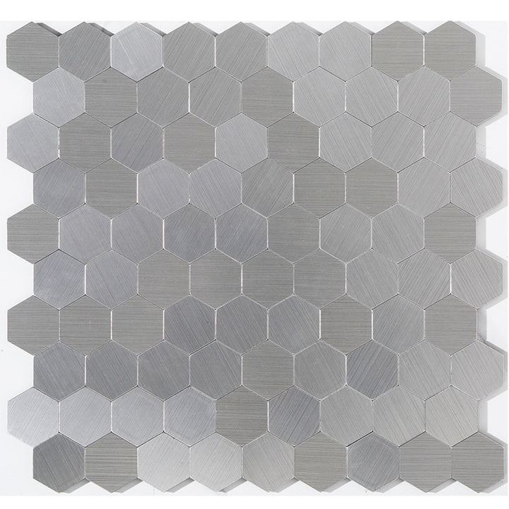 Kalsten | Modern Tile-Peel & Stick Metal Mosaic Tile Hexagon Peel & Stick Subway Tile