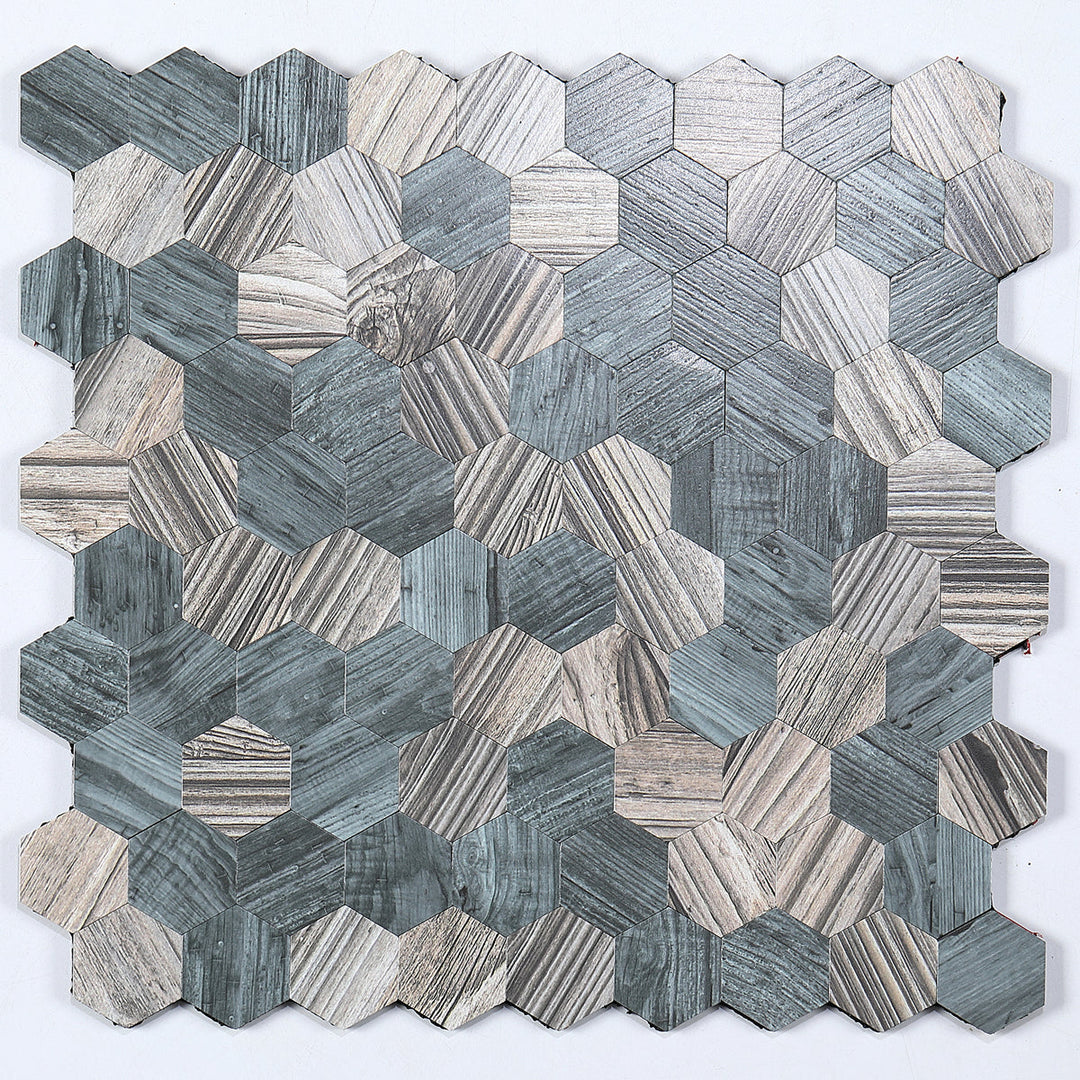 Kalsten | Modern Tile-Peel & Stick Metal Mosaic Tile Hexagon Peel & Stick Subway Tile