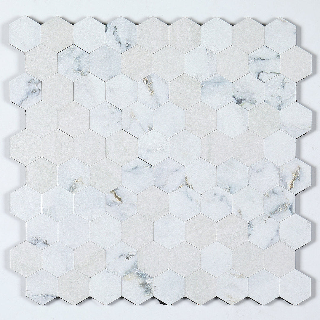 Kalsten | Modern Tile-Peel & Stick Metal Mosaic Tile Hexagon Peel & Stick Subway Tile