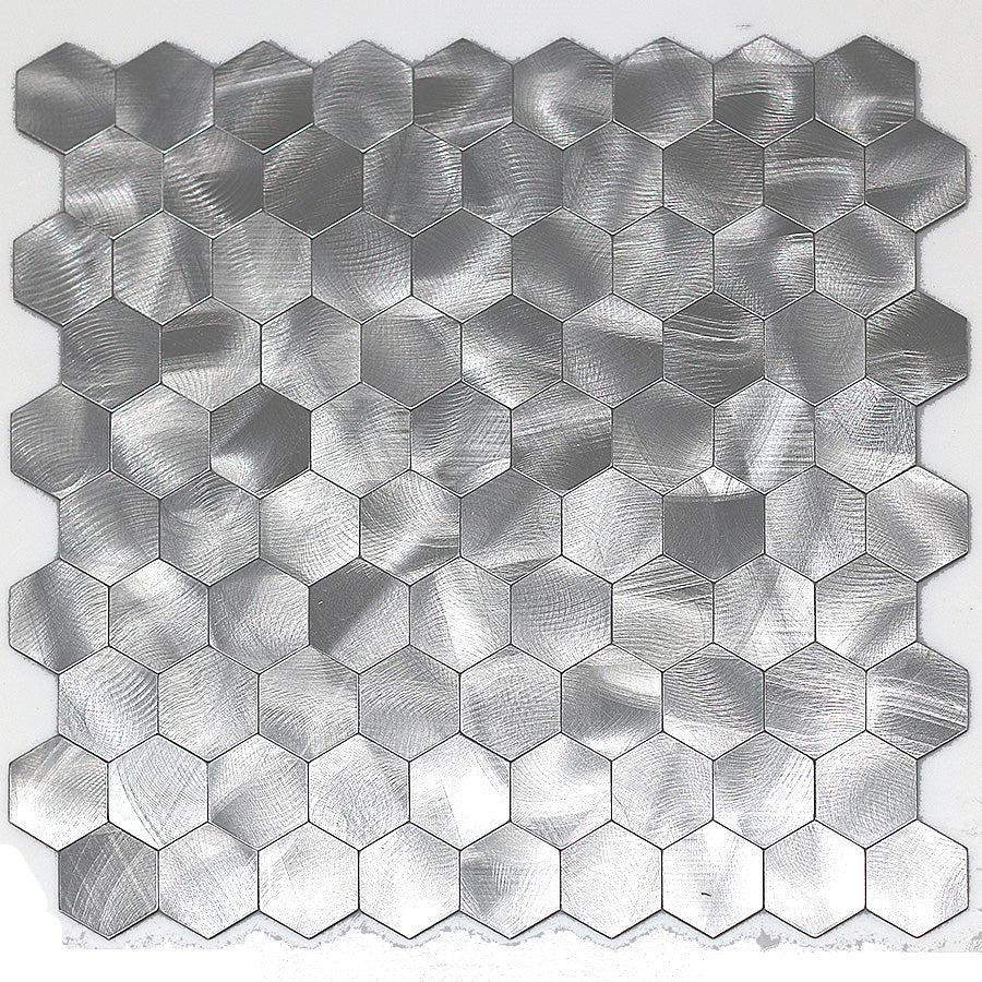 Kalsten | Modern Tile-Peel & Stick Metal Mosaic Tile Hexagon Peel & Stick Subway Tile