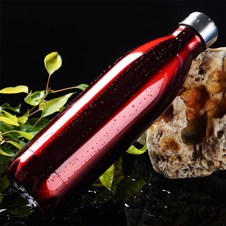 Women Insulated Stainless Steel Water Bottle with Wood Look Kalsten