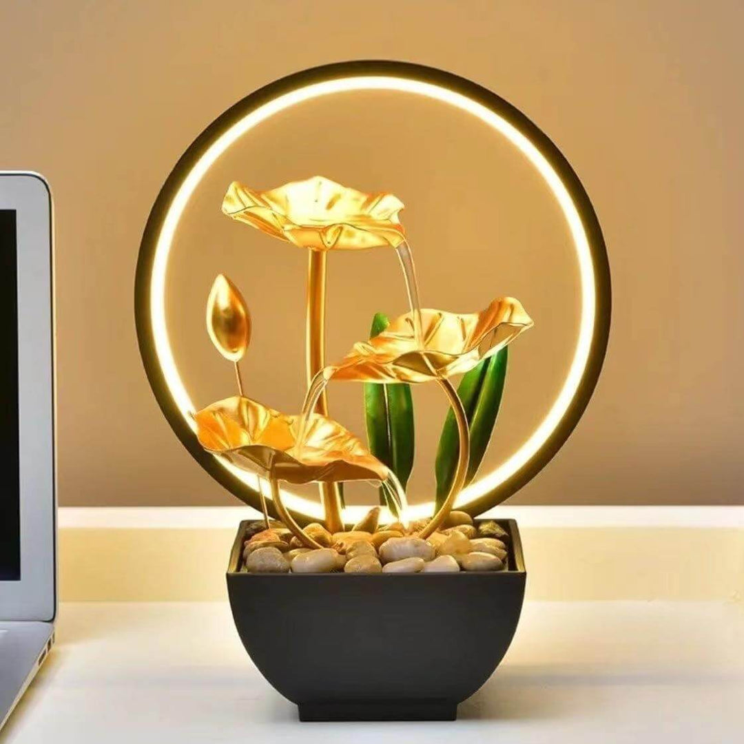 Flowing Water Ornaments Circulating Amp Ring Living Room TV Cabinet Night Light Decoration | Kalsten