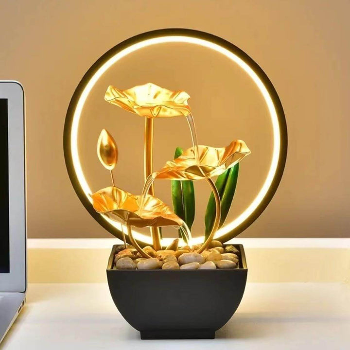 Flowing Water Ornaments Circulating Amp Ring Living Room TV Cabinet Night Light Decoration | Kalsten