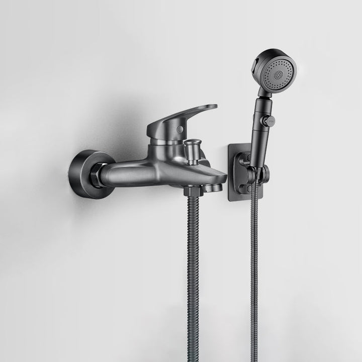 Kalsten | Solid Bathtub Faucet Handheld Shower Hose Lever Handle Wall-Mounted 2 Holes Bathtub Fill Valve