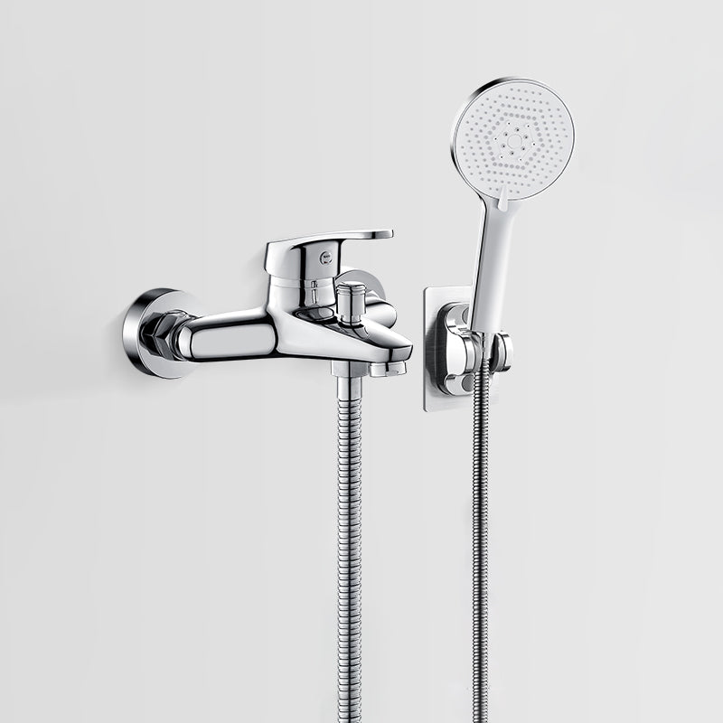 Kalsten | Solid Bathtub Faucet Handheld Shower Hose Lever Handle Wall-Mounted 2 Holes Bathtub Fill Valve