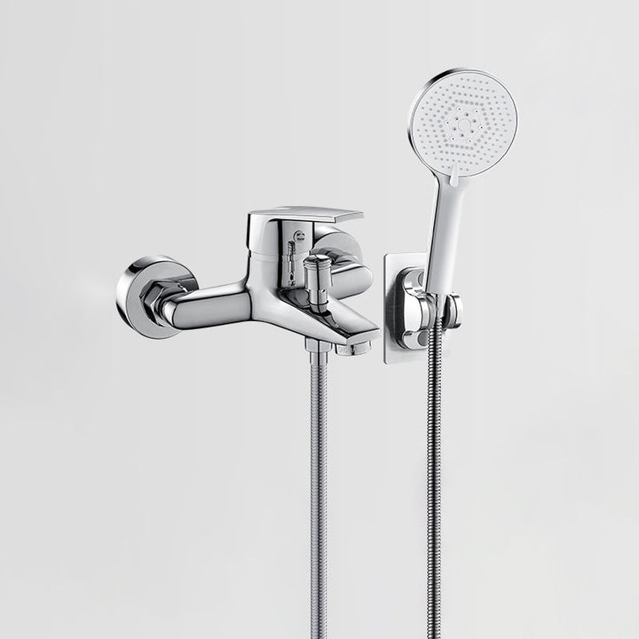 Kalsten | Solid Bathtub Faucet Handheld Shower Hose Lever Handle Wall-Mounted 2 Holes Bathtub Fill Valve