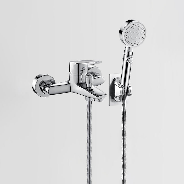 Kalsten | Solid Bathtub Faucet Handheld Shower Hose Lever Handle Wall-Mounted 2 Holes Bathtub Fill Valve