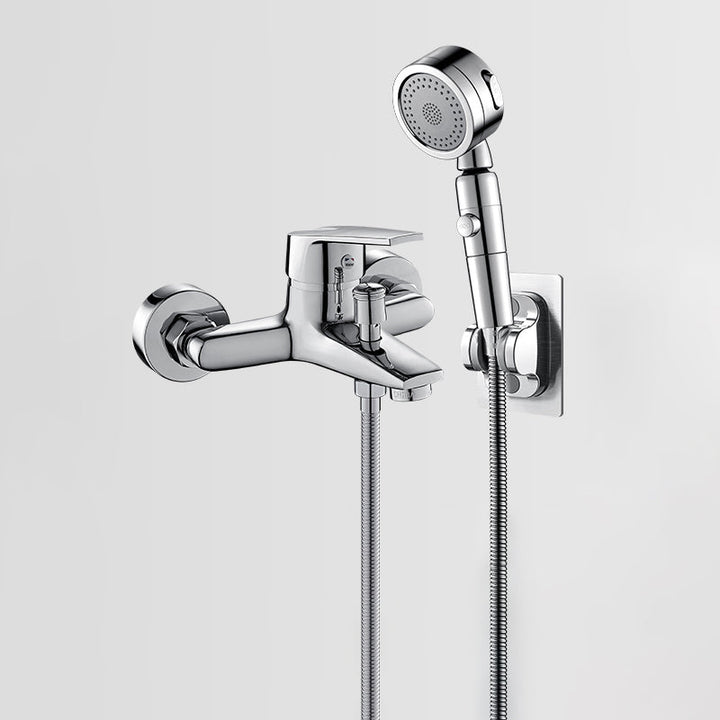 Kalsten | Solid Bathtub Faucet Handheld Shower Hose Lever Handle Wall-Mounted 2 Holes Bathtub Fill Valve
