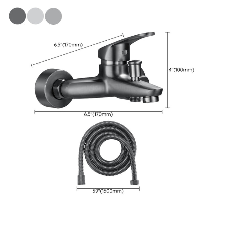 Kalsten | Solid Bathtub Faucet Handheld Shower Hose Lever Handle Wall-Mounted 2 Holes Bathtub Fill Valve