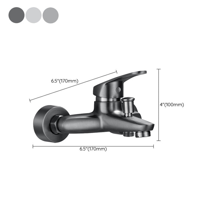 Kalsten | Solid Bathtub Faucet Handheld Shower Hose Lever Handle Wall-Mounted 2 Holes Bathtub Fill Valve