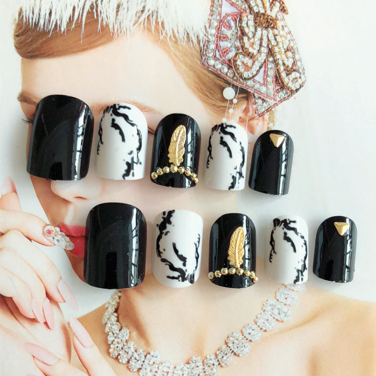 Artistic Marble Print Press-On Nails