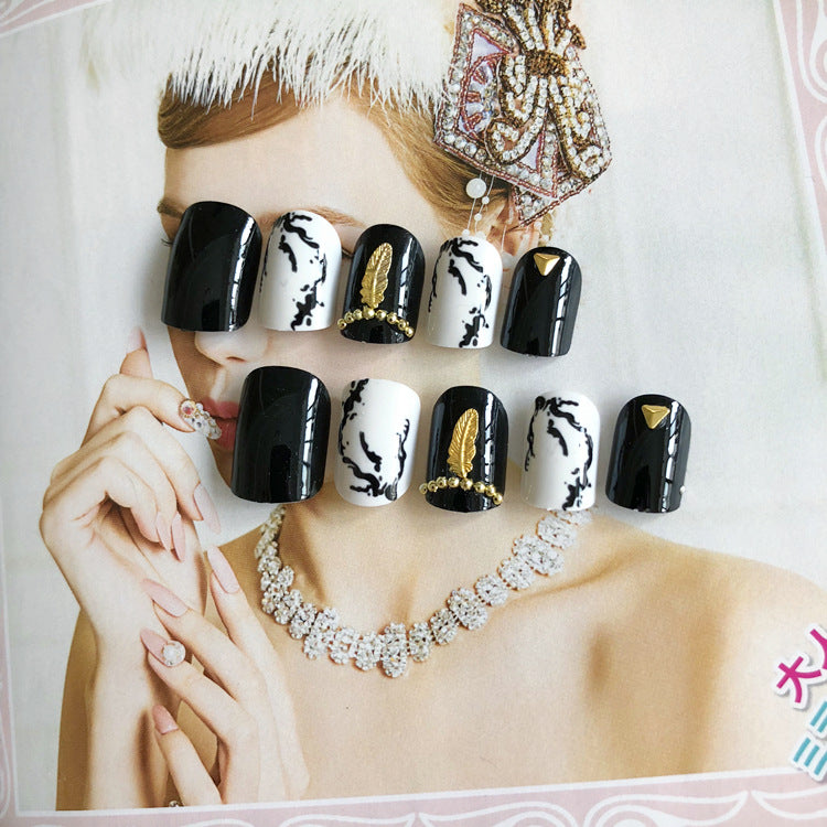Artistic Marble Print Press-On Nails