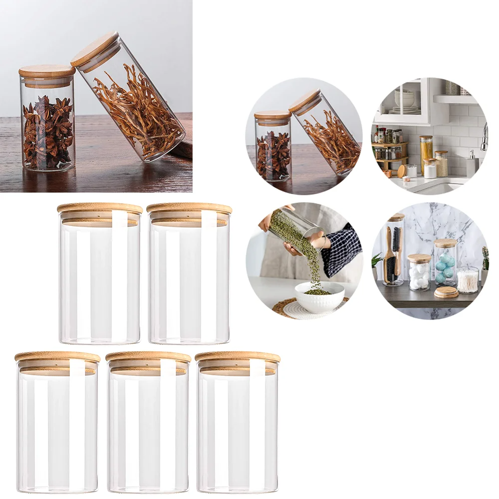 PureVorrat Glass Container Set – Storage Jars with Wooden Lid | Airtight & Stylish | Modern Kitchen Storage | Kalsten