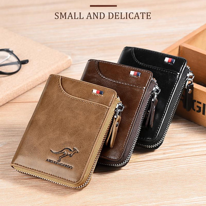 Men’s RFID Leather Zip Wallet