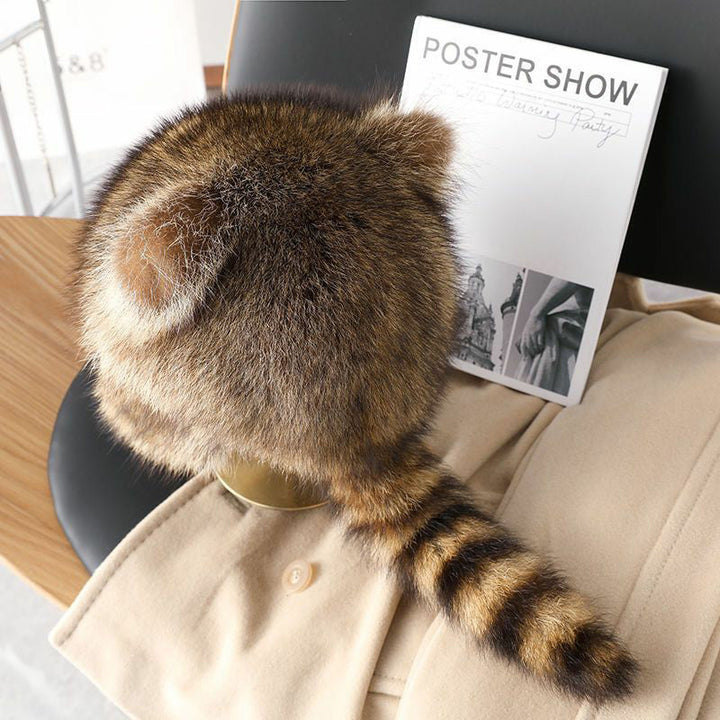 Kalsten | Cute Faux fur Raccoon Tail Parent-Child Plush Hat