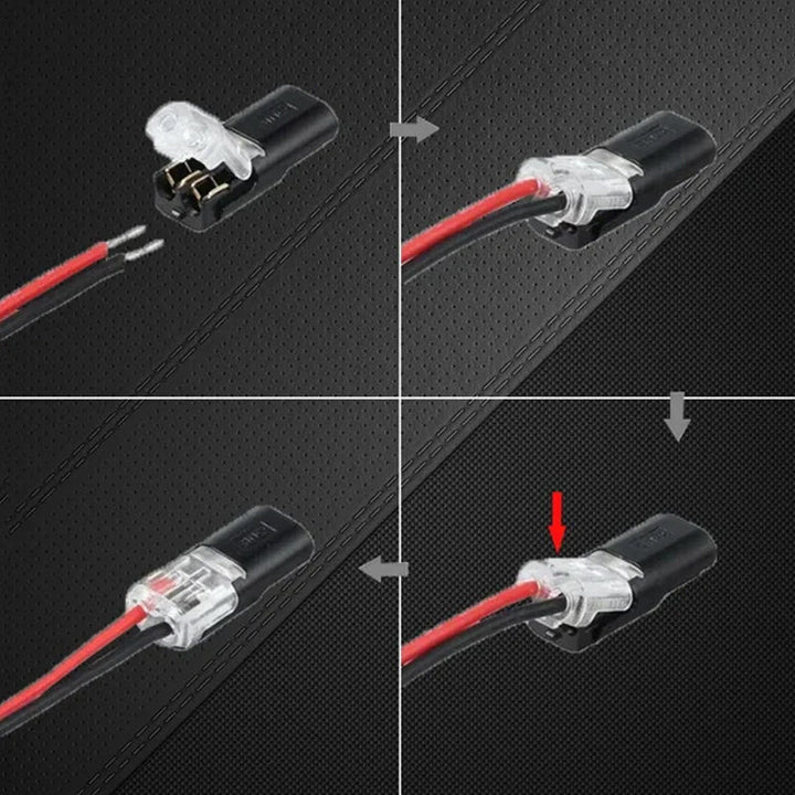 Double wire connector with locking buckle | Kalsten