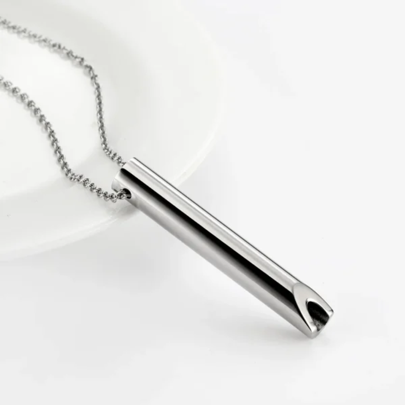 Kalsten | Breathing Exercise Necklace | Stainless Steel | Smoking & Vaping Alternative for Anxiety Relief