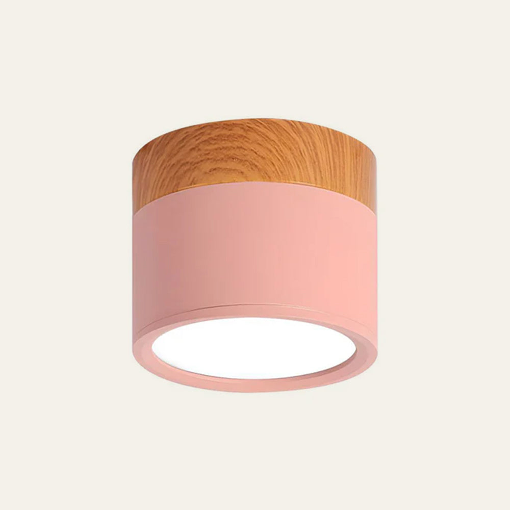 Pink Wood Flush Mount Ceiling Lamp Kalsten